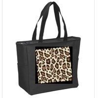 Leopard Animal Print Pattern Zip Tote Bag