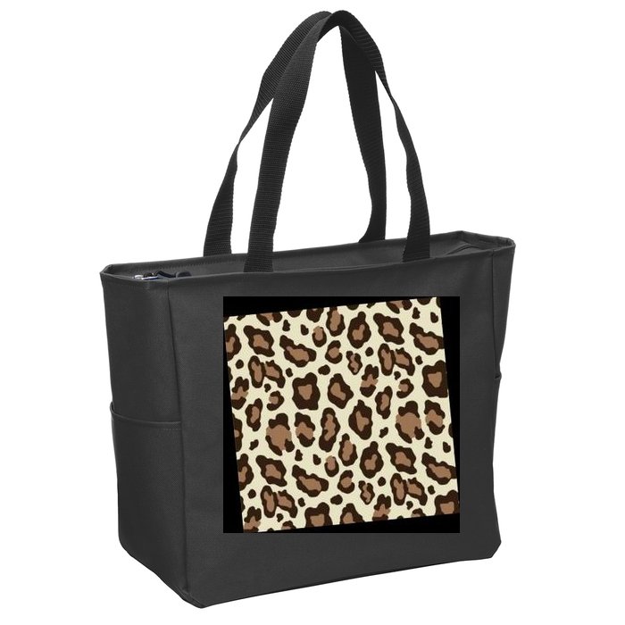 Leopard Animal Print Pattern Zip Tote Bag