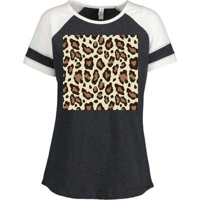 Leopard Animal Print Pattern Enza Ladies Jersey Colorblock Tee