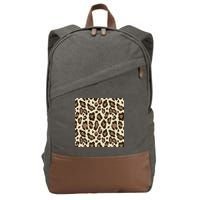 Leopard Animal Print Pattern Cotton Canvas Backpack