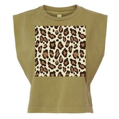 Leopard Animal Print Pattern Garment-Dyed Women's Muscle Tee