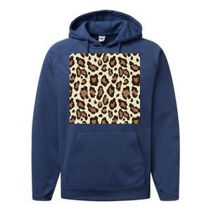 Leopard Animal Print Pattern Performance Fleece Hoodie