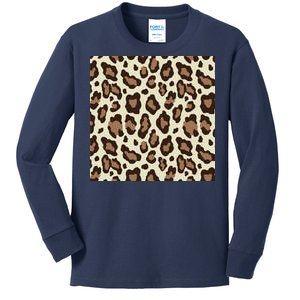 Leopard Animal Print Pattern Kids Long Sleeve Shirt