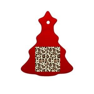 Leopard Animal Print Pattern Ceramic Tree Ornament