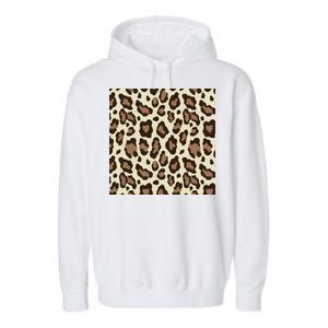 Leopard Animal Print Pattern Garment-Dyed Fleece Hoodie