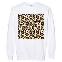 Leopard Animal Print Pattern Garment-Dyed Sweatshirt