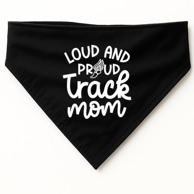 Loud And Proud Track Mom Runner Track And Field Cute Funny USA-Made Doggie Bandana
