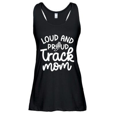 Loud And Proud Track Mom Runner Track And Field Cute Funny Ladies Essential Flowy Tank