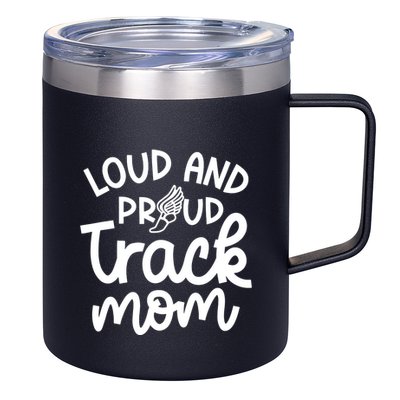 Loud And Proud Track Mom Runner Track And Field Cute Funny 12oz Stainless Steel Coffee Mug