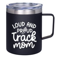 Loud And Proud Track Mom Runner Track And Field Cute Funny 12oz Stainless Steel Coffee Mug