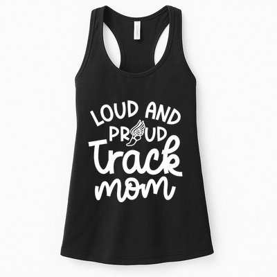 Loud And Proud Track Mom Runner Track And Field Cute Funny Womens Tank Top