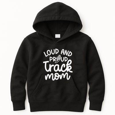Loud And Proud Track Mom Runner Track And Field Cute Funny Kids Hoodie