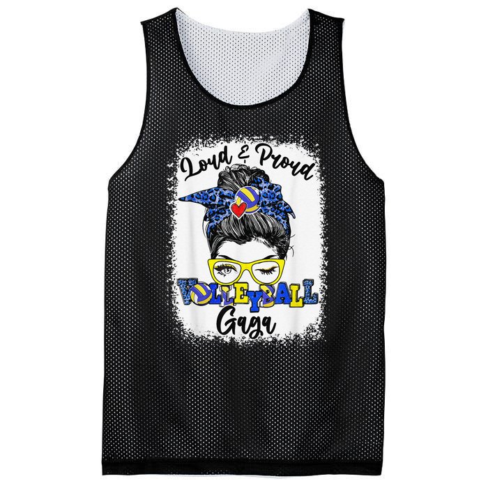 Loud And Proud Volleyball Gaga Messy Bun Bleached Mesh Reversible Basketball Jersey Tank