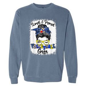 Loud And Proud Volleyball Gaga Messy Bun Bleached Garment-Dyed Sweatshirt