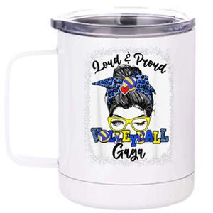 Loud And Proud Volleyball Gaga Messy Bun Bleached 12 oz Stainless Steel Tumbler Cup