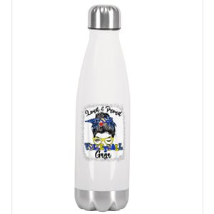 Loud And Proud Volleyball Gaga Messy Bun Bleached Stainless Steel Insulated Water Bottle