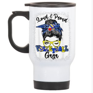 Loud And Proud Volleyball Gaga Messy Bun Bleached Stainless Steel Travel Mug