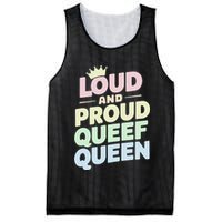 Loud And Proud Queef Queen Funny Mesh Reversible Basketball Jersey Tank