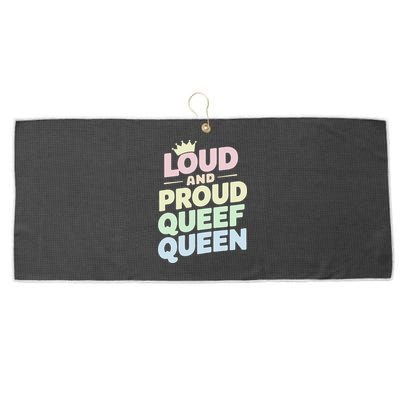 Loud And Proud Queef Queen Funny Large Microfiber Waffle Golf Towel