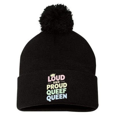 Loud And Proud Queef Queen Funny Pom Pom 12in Knit Beanie