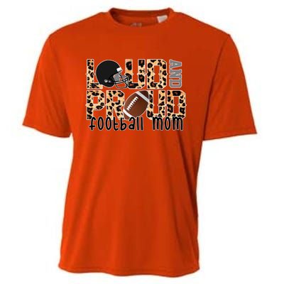 Loud And Proud Football Mom Leopard Design Cooling Performance Crew T-Shirt