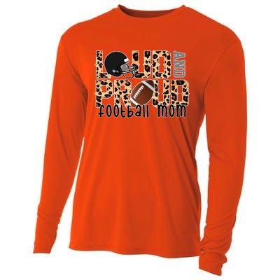 Loud And Proud Football Mom Leopard Design Cooling Performance Long Sleeve Crew