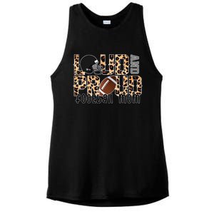 Loud And Proud Football Mom Leopard Design Ladies PosiCharge Tri-Blend Wicking Tank