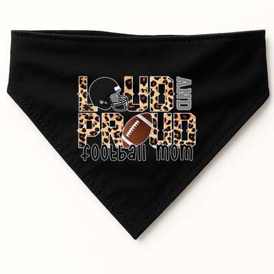 Loud And Proud Football Mom Leopard Design USA-Made Doggie Bandana