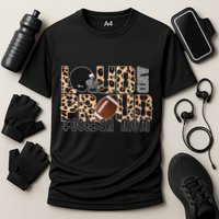 Loud And Proud Football Mom Leopard Design Cooling Performance Crew T-Shirt