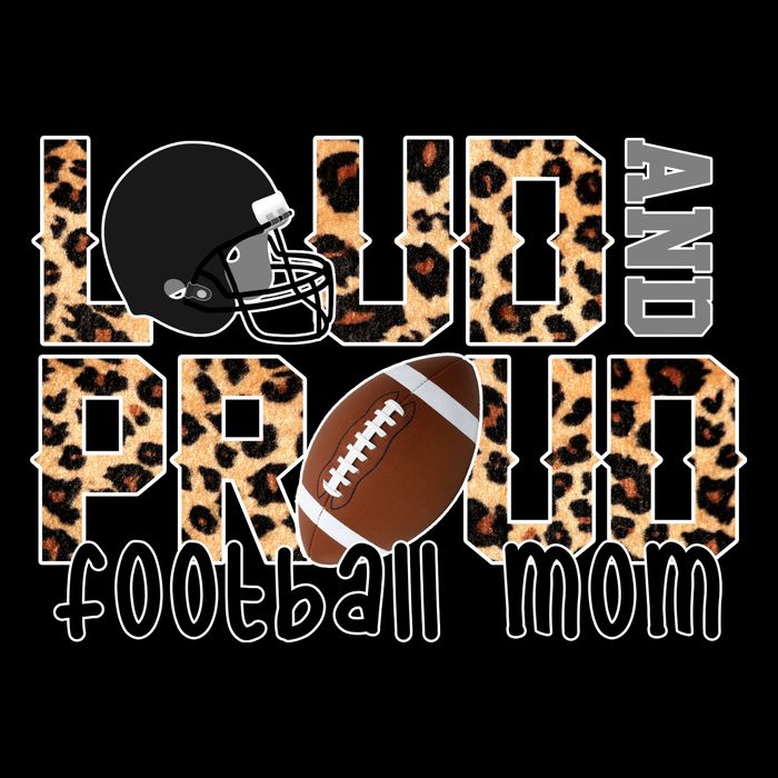 Loud And Proud Football Mom Leopard Design Sustainable Bucket Hat