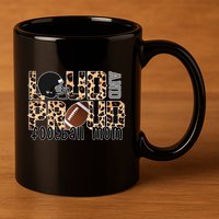 Loud And Proud Football Mom Leopard Design 11oz C Handle Ceramic Mug