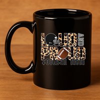 Loud And Proud Football Mom Leopard Design 11oz C Handle Ceramic Mug