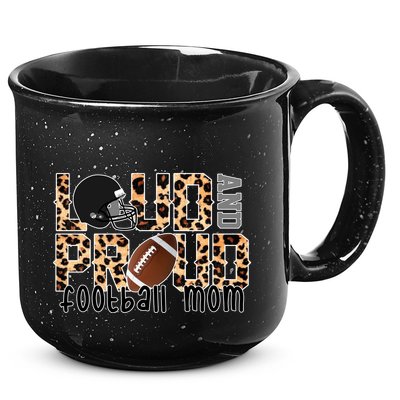 Loud And Proud Football Mom Leopard Design 15oz Campfire Ceramic Mug