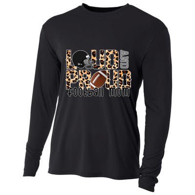 Loud And Proud Football Mom Leopard Design Cooling Performance Long Sleeve Crew