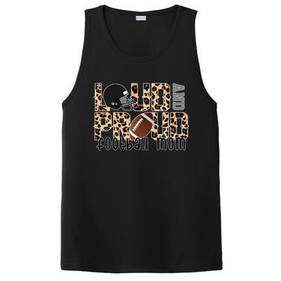 Loud And Proud Football Mom Leopard Design PosiCharge Competitor Tank