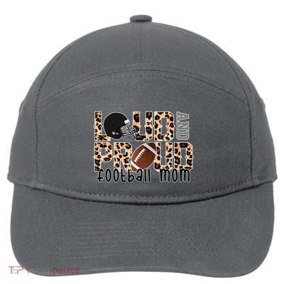 Loud And Proud Football Mom Leopard Design 7-Panel Snapback Hat