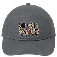 Loud And Proud Football Mom Leopard Design 7-Panel Snapback Hat