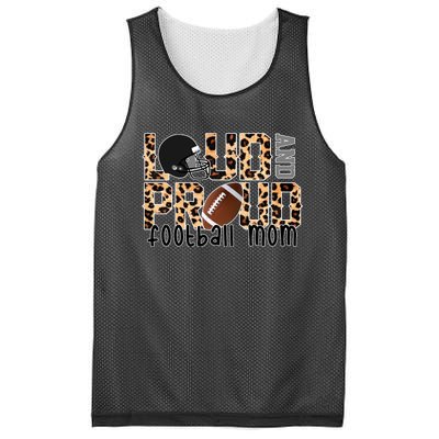 Loud And Proud Football Mom Leopard Design Mesh Reversible Basketball Jersey Tank