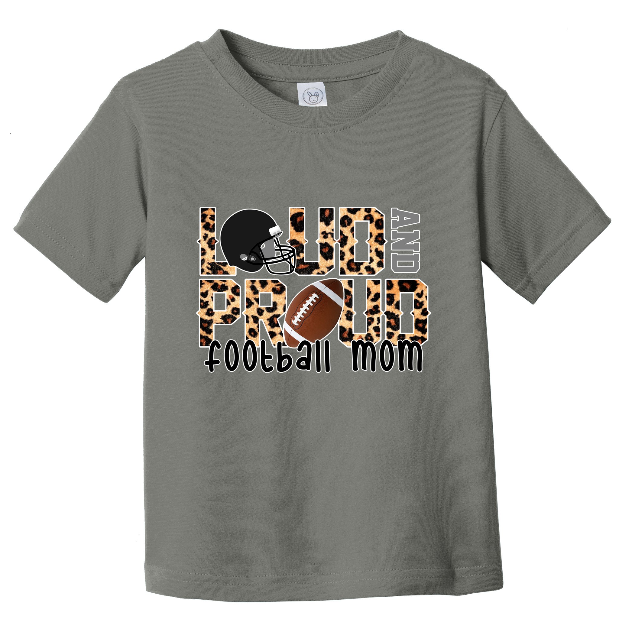 Loud And Proud Football Mom Leopard Design Toddler T-Shirt
