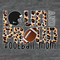 Loud And Proud Football Mom Leopard Design Womens T-Shirt