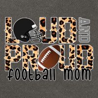 Loud And Proud Football Mom Leopard Design Cotton Canvas Backpack
