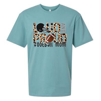 Loud And Proud Football Mom Leopard Design Sueded Cloud Jersey T-Shirt