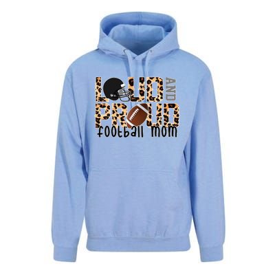 Loud And Proud Football Mom Leopard Design Unisex Surf Hoodie