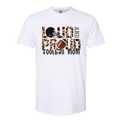 Loud And Proud Football Mom Leopard Design Softstyle® CVC T-Shirt