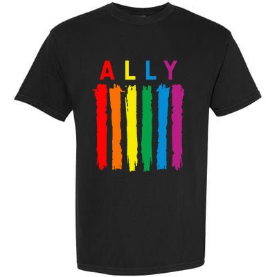 Lgbt Ally Pride Rainbow Proud Ally Garment-Dyed Heavyweight T-Shirt