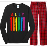 Lgbt Ally Pride Rainbow Proud Ally Long Sleeve Pajama Set