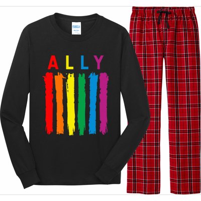 Lgbt Ally Pride Rainbow Proud Ally Long Sleeve Pajama Set