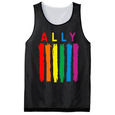 Lgbt Ally Pride Rainbow Proud Ally Mesh Reversible Basketball Jersey Tank