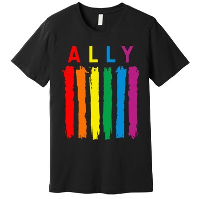 Lgbt Ally Pride Rainbow Proud Ally Premium T-Shirt