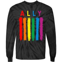 Lgbt Ally Pride Rainbow Proud Ally Tie-Dye Long Sleeve Shirt